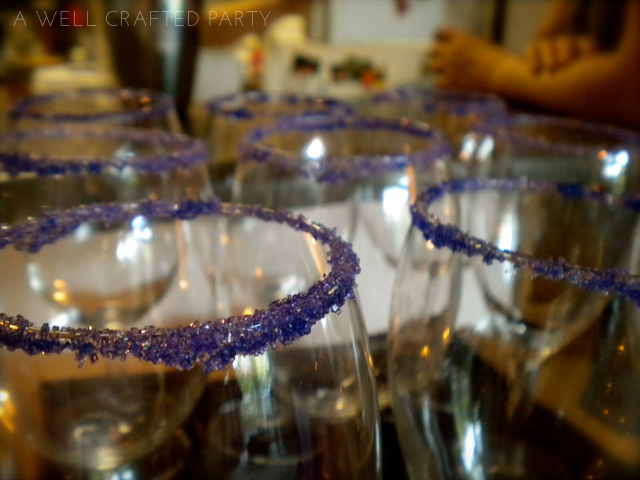 Wine glasses can be used for anything from water, to wine, to signature beverages! Image from my "Real Party: Las Vegas Themed Bridal Shower"