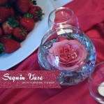 {DIY} Sequin Vase with Floating Flower Centerpiece