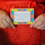 This bright pregnancy announcement is welcoming the new addition to the party! // A Well Crafted Party
