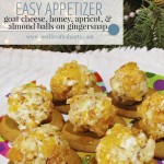 Easy Holiday Appetizer: Goat Cheese, Honey, Apricot, & Almond Balls on Gingersnap Cookies - A Well Crafted Party