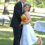 orange and yellow wedding attire