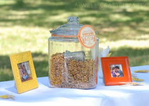 Pecan Favor Area for a Wedding on a Pecan Farm
