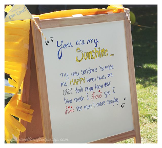 You Are My Sunshine First Birthday Party | A Well Crafted Party