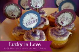 Lucky in Love Mini Cupcake Toppers Free Printables from A Well Crafted Party