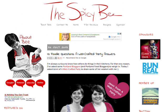 The Spicy Bee is featuring ME! Woot.