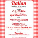 Italian Inspired Picnic Menu