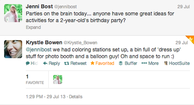 two year old birthday activity idea via twitter