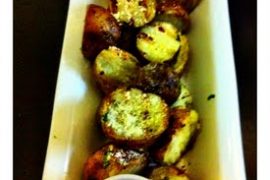 Grilled Potatoes topped with blue Cheese Crumbles // A Well Crafted Party