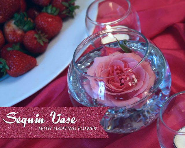 Diy Sequin Vase With Floating Flower Centerpiece A Well Crafted