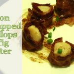 bacon wrapped scallops with fig butter
