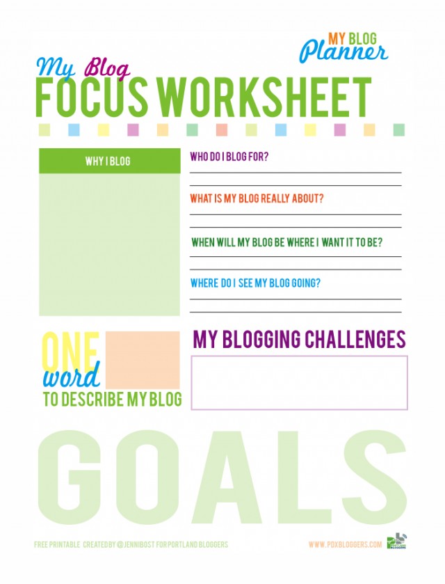 Free Printable Focus Worksheet