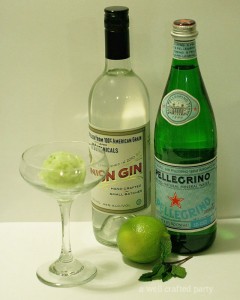 melon & mint granita cocktail topped with gin // A Well Crafted Party