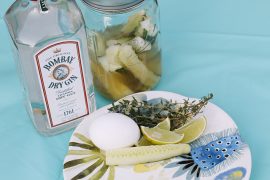 Gin Fizz Cocktail with Quick Pickle Recipe // A Well Crafted Party