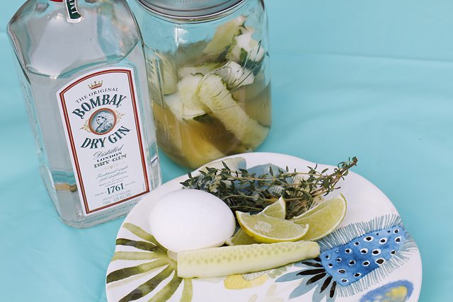 Gin Fizz Cocktail with Quick Pickle Recipe // A Well Crafted Party