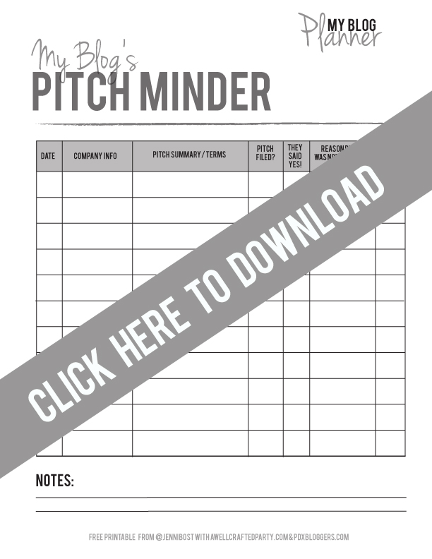 Free Printable Pitch Minder in Black & White // A Well Crafted Party