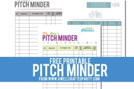Free Printable Pitch Minder // A Well Crafted Party