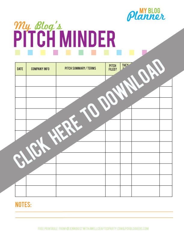 Free Printable Pitch Minder // A Well Crafted Party