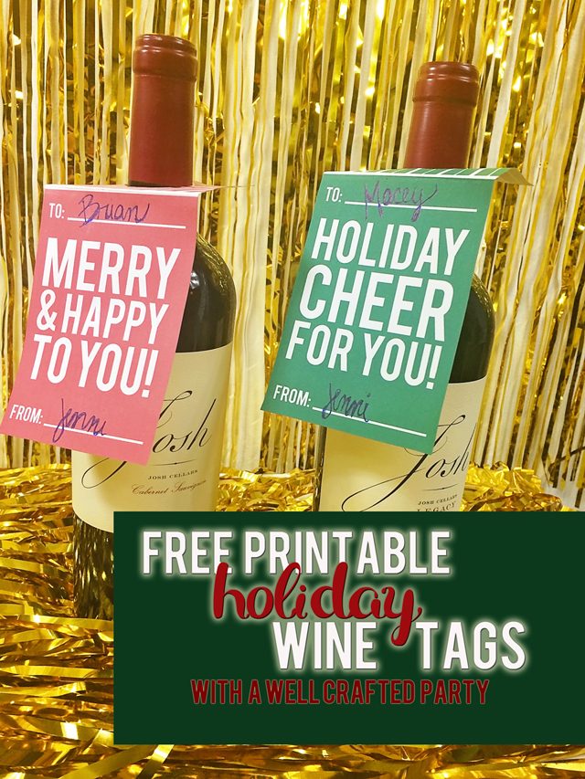 Free Printable Holiday Wine Tags // A Well Crafted Party