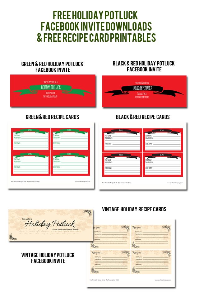 Holiday Potluck Free Downloads & Printables // A Well Crafted Party