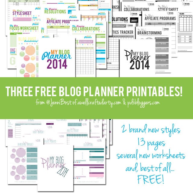 Top Posts of 2014: Three Free Blog Planner Printables for 2014 // A Well Crafted Party