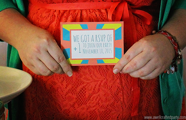 This bright pregnancy announcement is welcoming the new addition to the party! // A Well Crafted Party