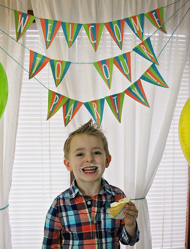 We aren't sure if he is more excited about getting to eat the cupcake or becoming a big brother! 