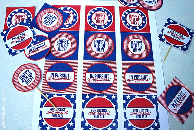 Free Printable 4th of July Party Circles