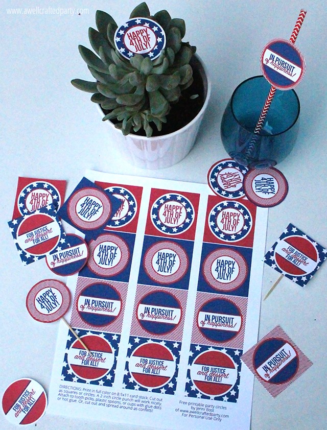 Free Printable 4th of July Party Circles