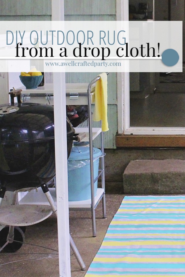 DIY Outdoor Rug from a drop cloth & paint. A super easy DIY from A Well Crafted Party