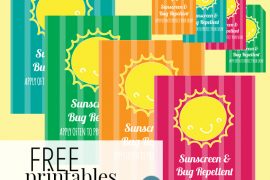 Free Sunscreen and Bugspray Printables