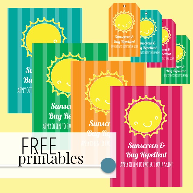 Free Sunscreen and Bugspray Printables
