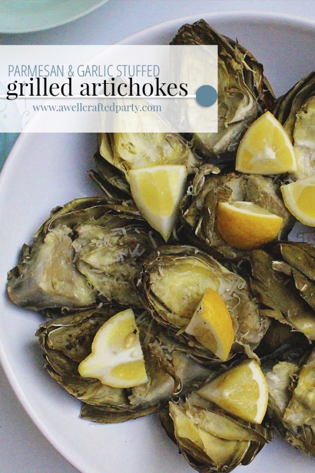 Parmesan & Garlic Stuffed Grilled Artichokes