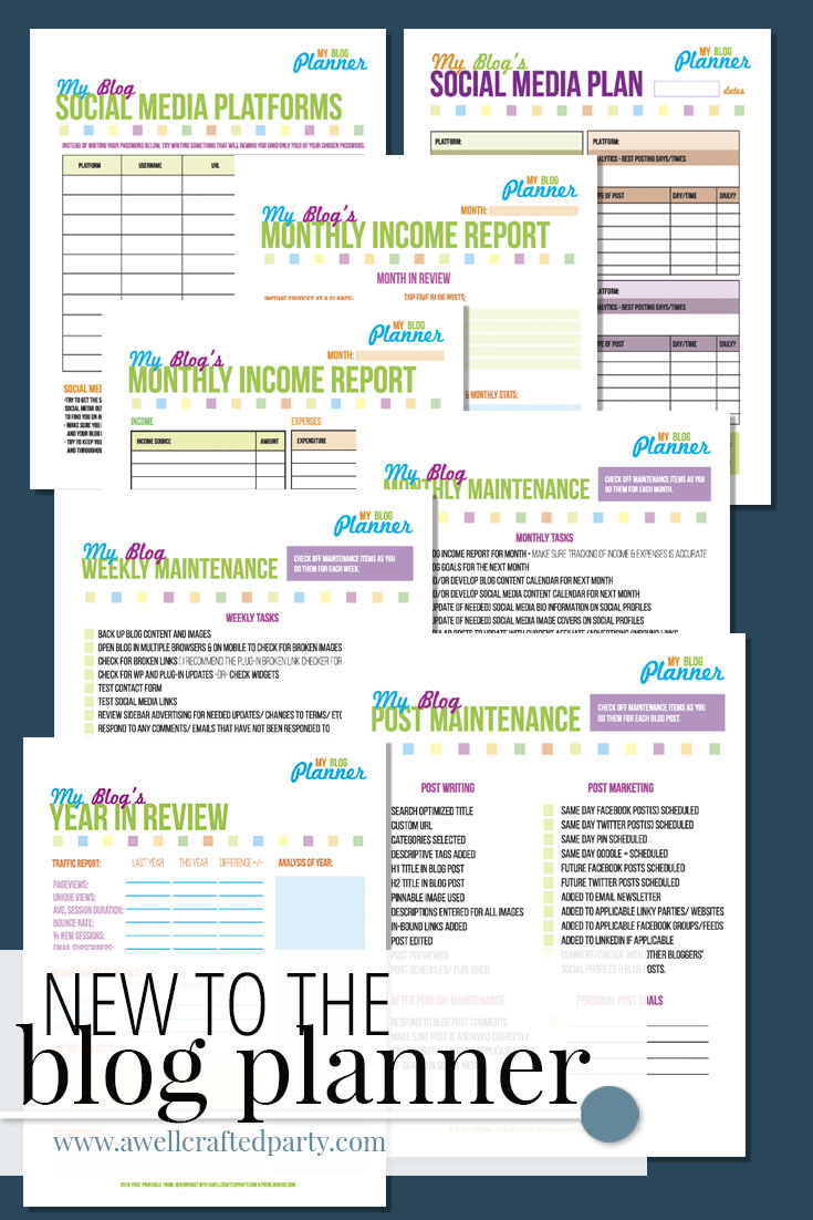 Free Printable Blog Planner 2016 Edition