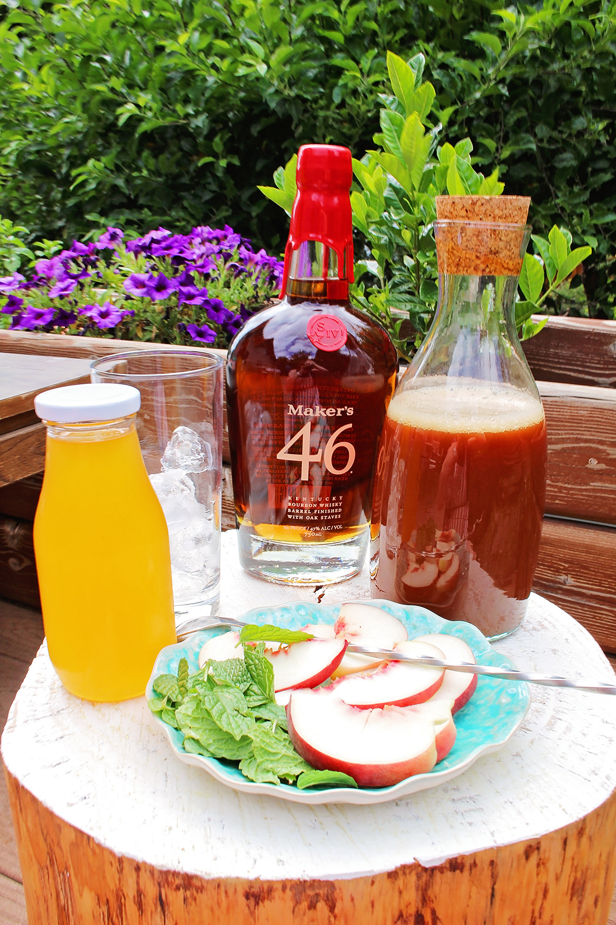 I partnered with Maker's 46 to create this recipe of Bourbon Peach Tea - a perfect summer cocktail!  Featured on A Well Crafted Party. 