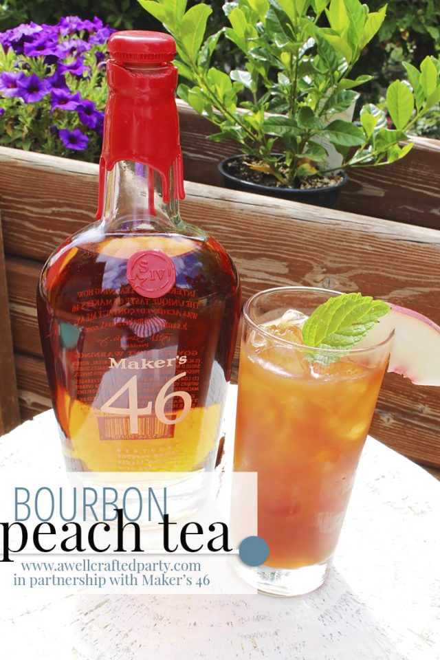I partnered with Maker's 46 to create this recipe of Bourbon Peach Tea - a perfect summer cocktail! Featured on A Well Crafted Party.