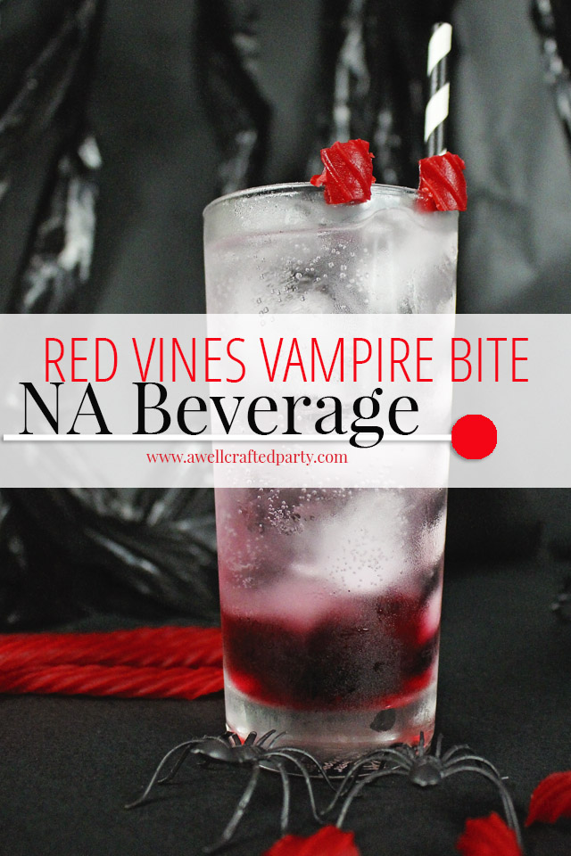 Halloween Drinks - Non Alcoholic Beverage with Red Vines from A Well Crafted Party