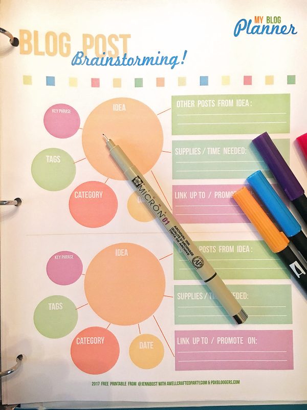 Free Printable Blog Planner 2017 Edition – A Well Crafted Party