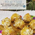 Easy Holiday Appetizer: Goat Cheese, Honey, Apricot, & Almond Balls on Gingersnap Cookies - A Well Crafted Party