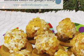 Easy Holiday Appetizer: Goat Cheese, Honey, Apricot, & Almond Balls on Gingersnap Cookies - A Well Crafted Party