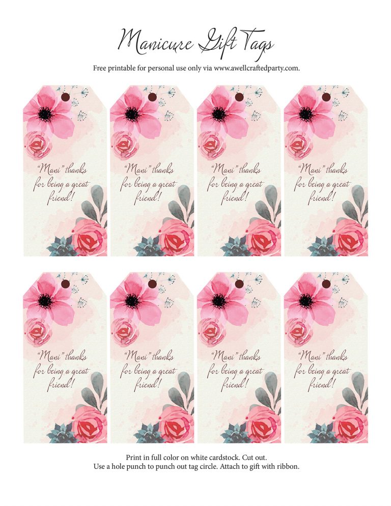 DIY Manicure Valentines + Free Printables – A Well Crafted Party