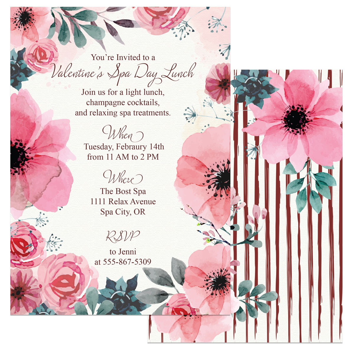 Valentines Day Spa Invitations - A Well Crafted Party