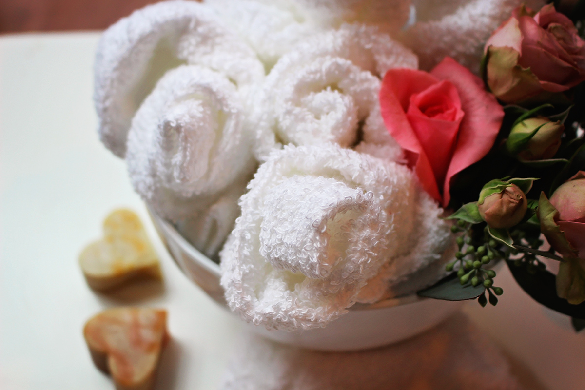 Rose scented chilled or heated towels are the perfect addition to a spa party - A Well Crafted Party
