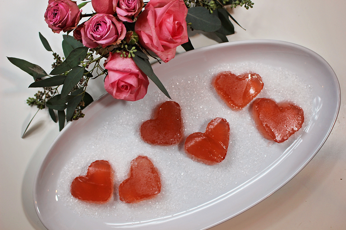 Sparkling Rose' Jello Hearts - Spa Day Valentine's Lunch with A Well Crafted Party