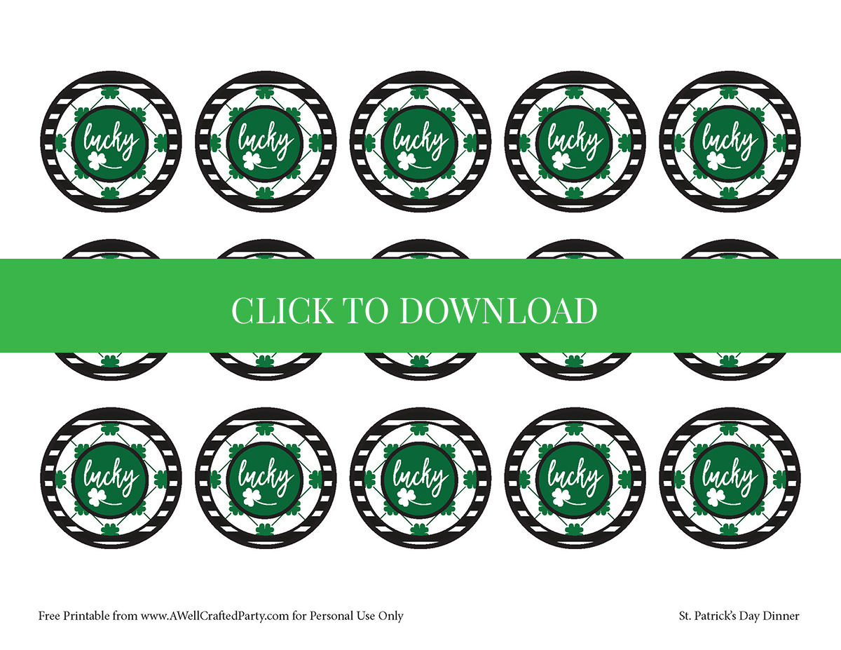 St. Patrick's Day Free Printable Party Circles from A Well Crafted Party