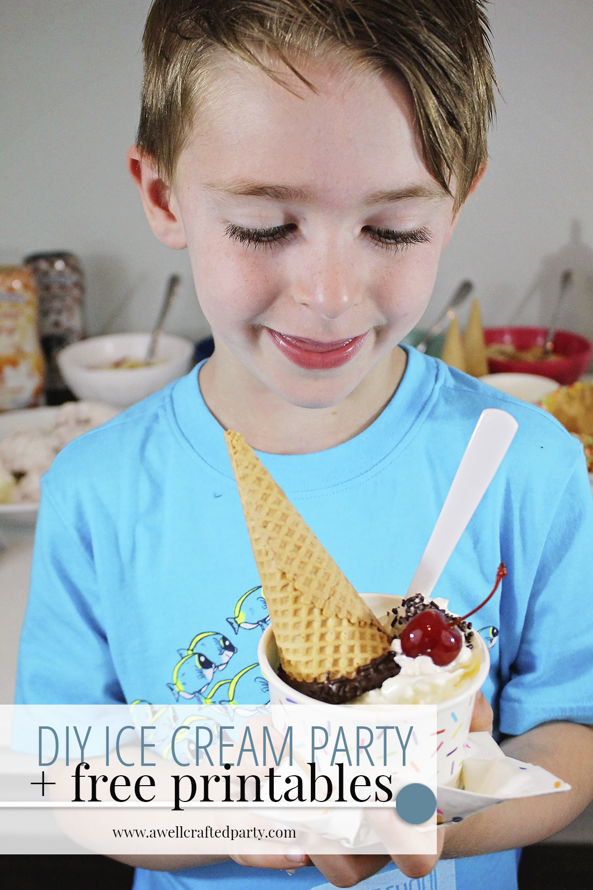 DIY Ice Cream Party + Free Printables | A Well Crafted Party