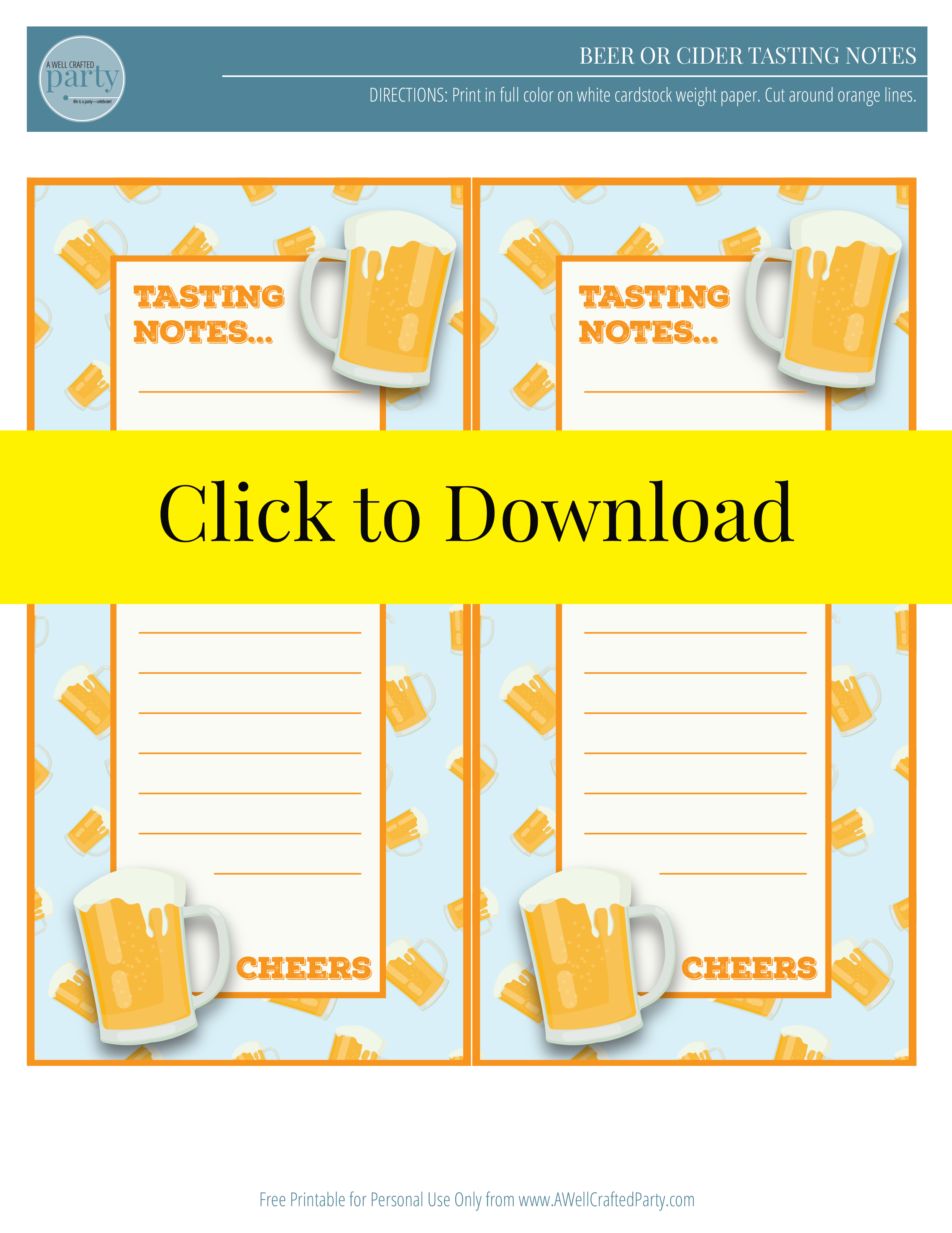 Beer Tasting Printable | A Well Crafted Party