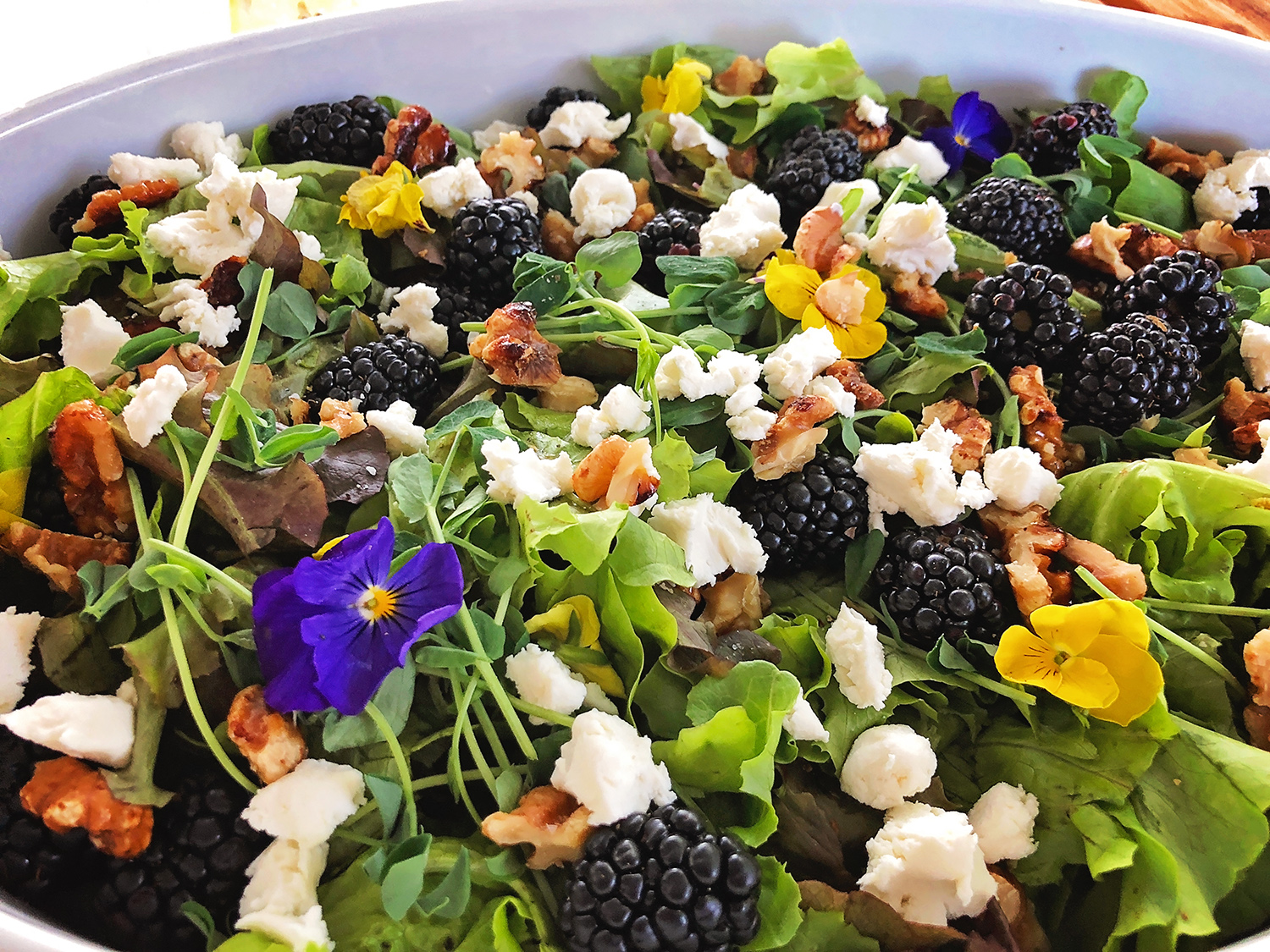 Blackberry and Edible Flower Salad | A Well Crafted Party