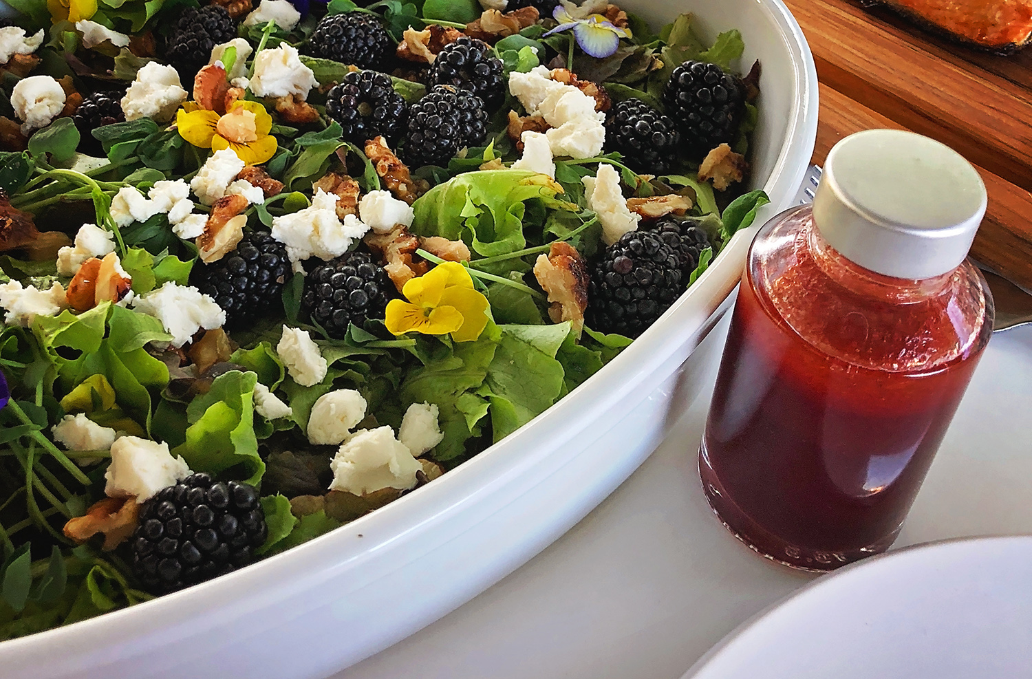 Blackberry and Edible Flower Salad | A Well Crafted Party