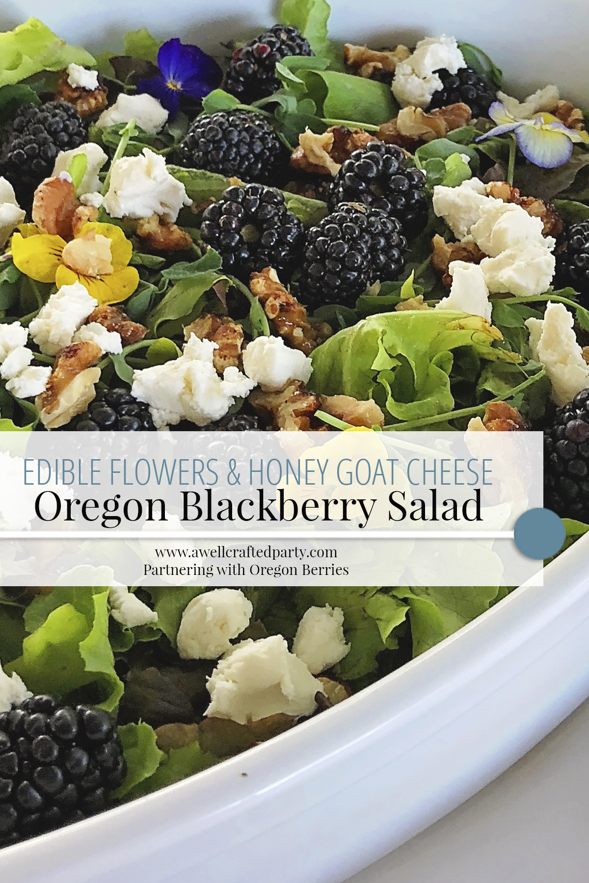 Blackberry and Edible Flower Salad | A Well Crafted Party