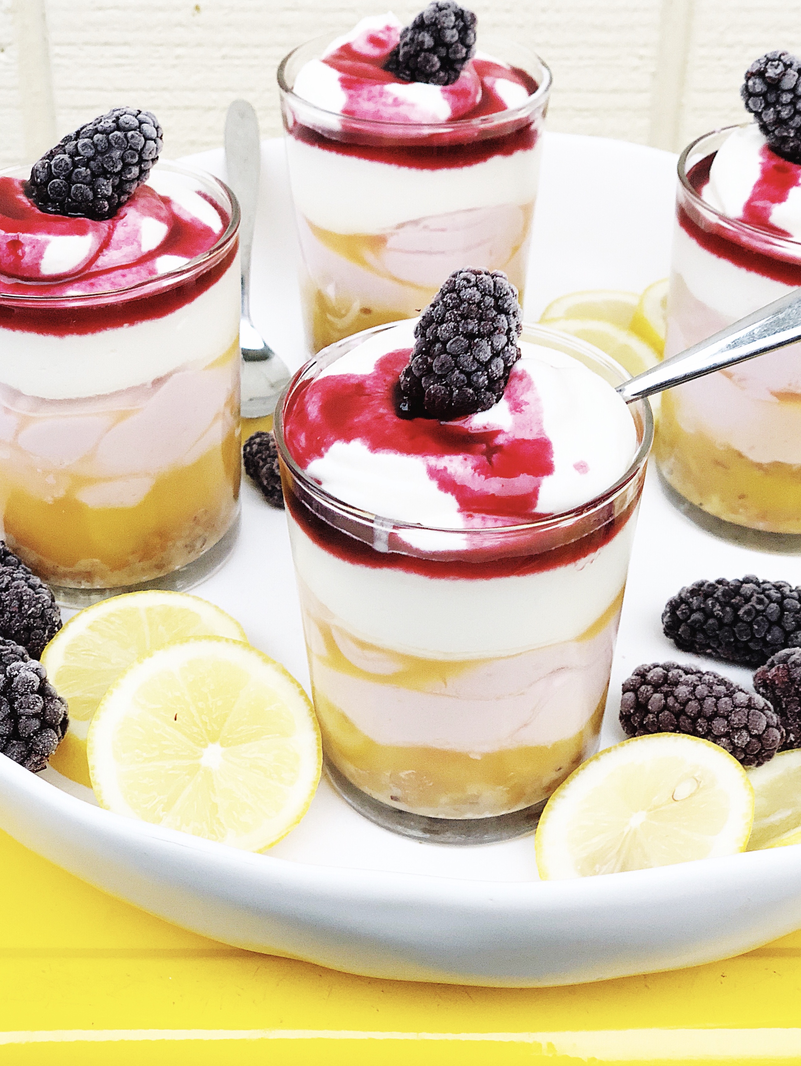 Lemon and Blackberry Cheesecake No-Bake Dessert | A Well Crafted Party